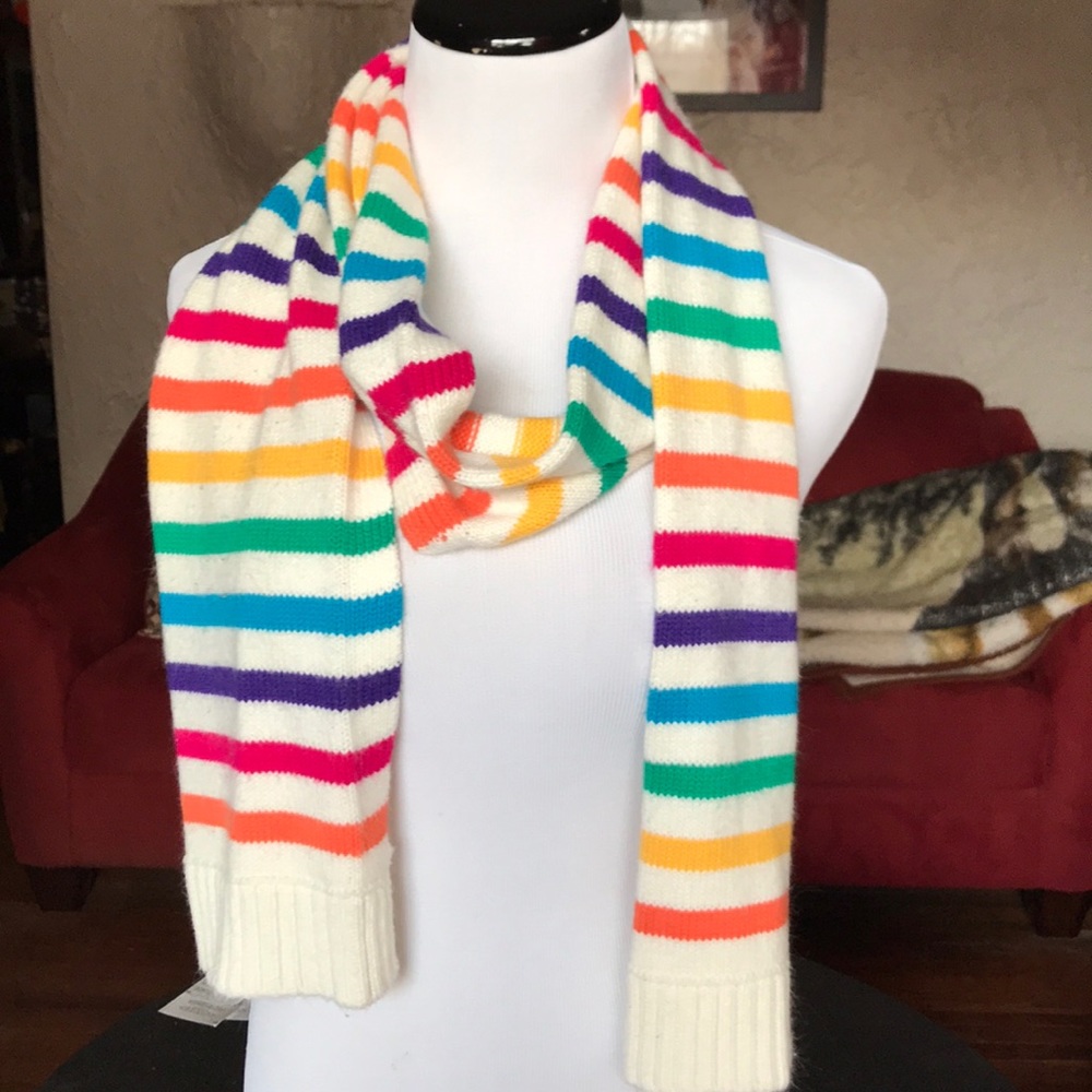 Rainbow/white striped scarf from Aeropostale